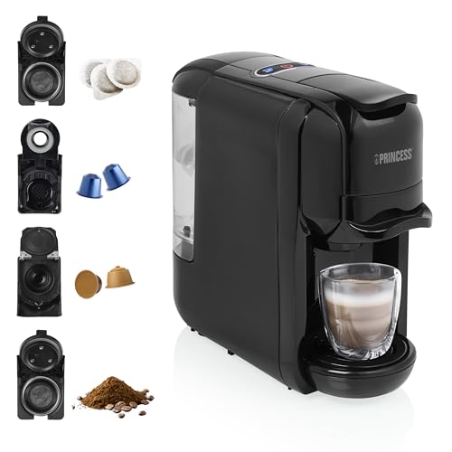 Princess Macchina da Caffè Multi Capsula 3 in 1 19 Bar, Compatibile Nespresso/Dolce Gusto/Cialde ESE