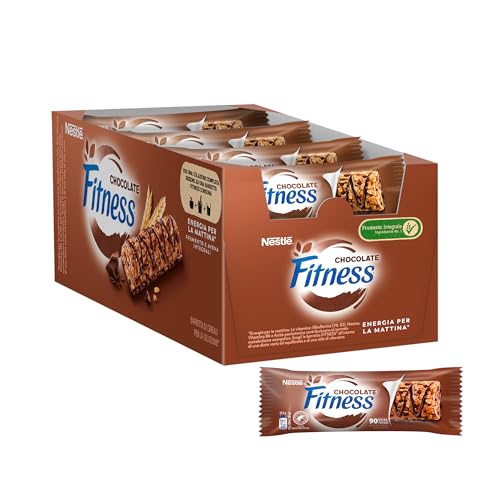 FITNESS Barrette Cereali Integrali con Cioccolato Fondente, 24 Barrette da 23,5g