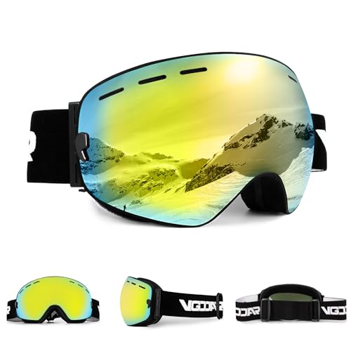 Vgooar Maschera da Sci OTG con Lenti Sferiche Antiappannamento e Protezione UV400