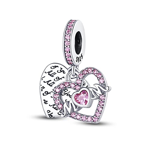 KUNSIR Bead Charm Ciondolo Argento 925 con Cubic Zirconia per Braccialetti