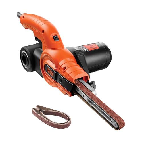 BLACK+DECKER Lima a Nastro 13mm 350W KA900E-QS con 3 Nastri e Raccolta Polvere