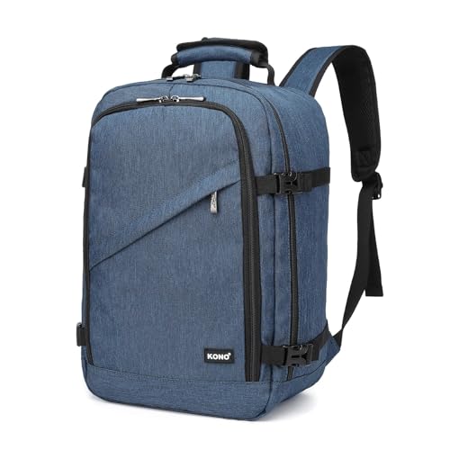 KONO Zaino Ryanair 40x20x25 Bagaglio a Mano Blu Navy