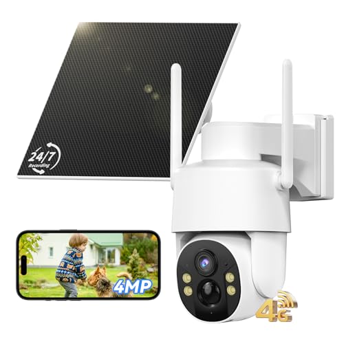Tical AOV 4G Telecamera Esterno con SIM 2.5K/4MP Solare Batteria 9000mAh