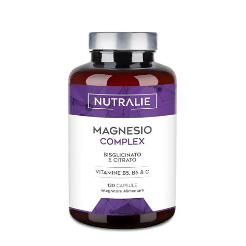 Magnesio Bisglicinato + Citrato 2145mg - Vitamine B5, B6 e C - Stanchezza e Fatica - Magnesio Completo