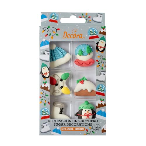 Decora Confezione da 6 Decorazioni White Christmas In Zucchero