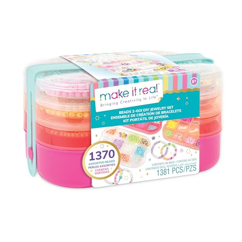 Make It Real Perline 2 Go! Set Gioielli Fai da Te 1370 Pezzi