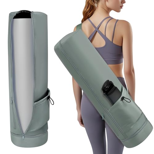 Aucuu Borsa per Tappetino Yoga, Borsa da Yoga Donna, Borsa Yoga Porta Tappetino con Tracolla Regolabile, Tappetino da Yoga con Scomparto Umido Tasca, per Pilates, Fitness, Yoga