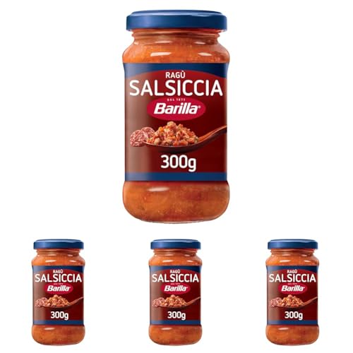 Barilla Sugo Ragù alla Salsiccia, Salsa Pronta con Pomodori e Salsiccia italiani, Sugo Pronto, Senza Glutine, Confezione da
