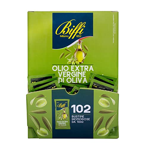 Biffi Olio Extra Vergine di Oliva Monodose, 102 Bustine da 10ml