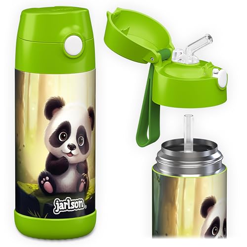 Jarlson Borraccia Termica Bambini 350ml Charli con Cannuccia Panda