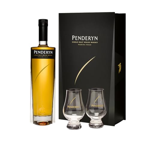 Penderyn Madeira Whisky Gallese 46% 0,7L con 2 Bicchieri Logati