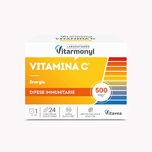 Vitarmonyl Vitamina C 500 mg Integratore Alimentare Masticabile, 24 Compresse