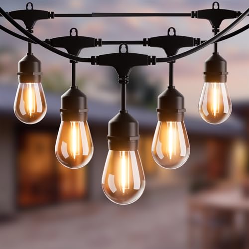 Yuucio S14 Catena Luminosa LED 30m 100FT IP65 32 Lampadine Bianco Caldo