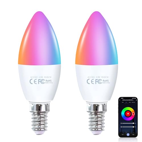 Fitop Lampadine intelligenti Alexa, E14 Wlan LED Lampadina