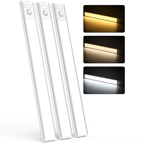 MoKo Luci Strisce LED con Sensore di Movimento e Ricaricabili USB, 3 Pezzi