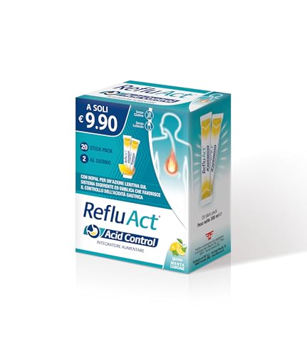 Reflu ACT Integratore Stomaco Nopal Menta Limone 20 Stick