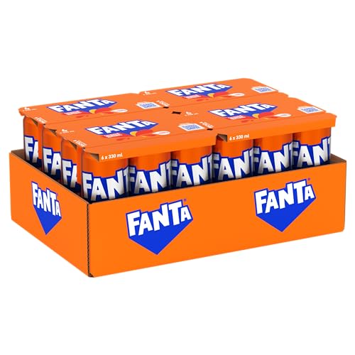Fanta Original Gusto Arancia con Succo di Arance Italiane, 24 Lattine da 330 ml