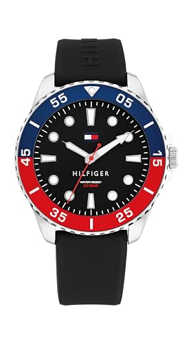 Tommy Hilfiger Orologio con Movimento al Quarzo a Tre Lancetteda Uomo con Cinturino in