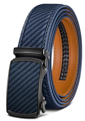 BULLIANT Cintura Uomo Pelle Cricchetto Automatica 35mm Blu Navy
