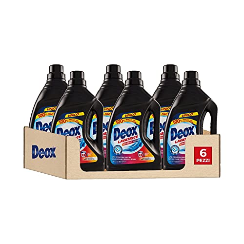 Deox Detersivo Lavatrice Liquido per Colorati e Scuri, 144 Lavaggi