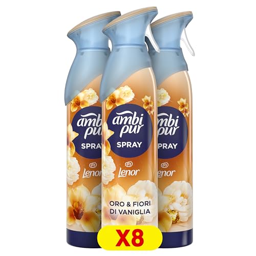 Ambi Pur Spray Oro e Fiori di Vaniglia, 8 pezzi