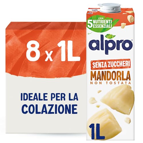 Alpro Bevanda alla Mandorla Senza Zuccheri, 8x1L