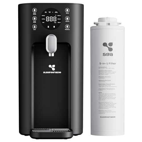 CIARRA X SusGreenable Depuratore Acqua a Osmosi Inversa da Tavolo, Acqua Calda Istantanea 3s