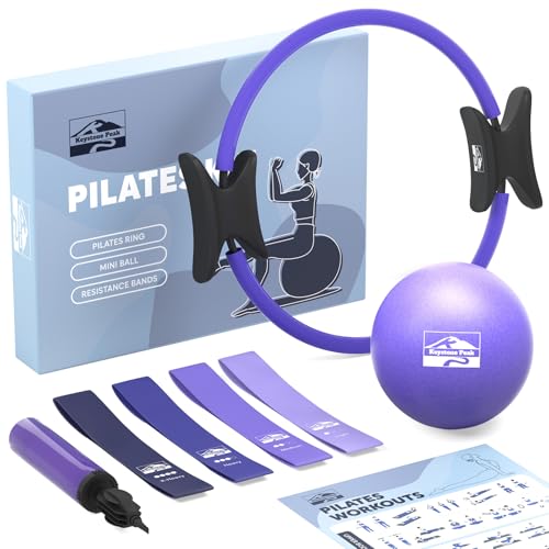 Pilates Kit Essential con Cerchio da 14", Mini Palla e 4 Fasce Elastiche