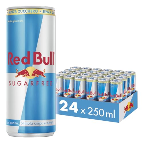 Red Bull Energy Drink Senza Zuccheri, Confezione 24 Lattine da 250 ml