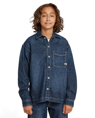 G-Star Boxy Fit Denim Shirt LS Jacket Blu Dk Aged