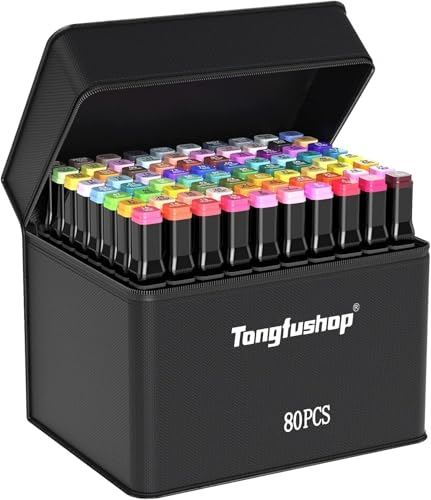 Tongfushop Pennarelli Alcool 80 Colori Doppia Punta