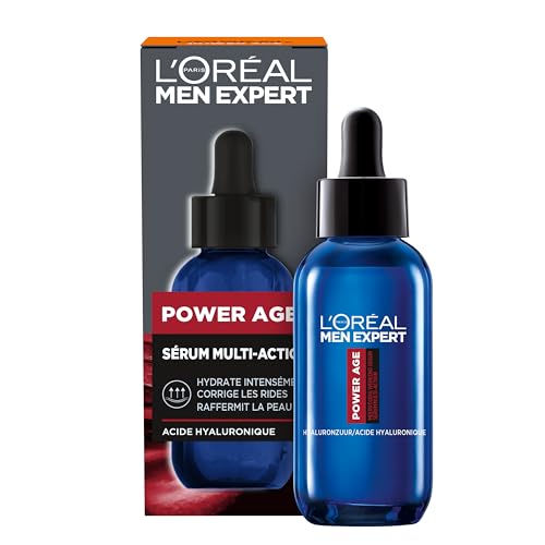L'Oréal Paris Men Expert Power Age Siero Viso Anti-Rughe con Acido Ialuronico, 30 ml
