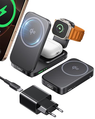 INIU Caricatore Wireless 3 in 1 con MagSafe Qi2