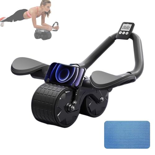 Ruote Abdominale con Rimbalzo Automatico, Kit con Ginocchiera e Cronometro