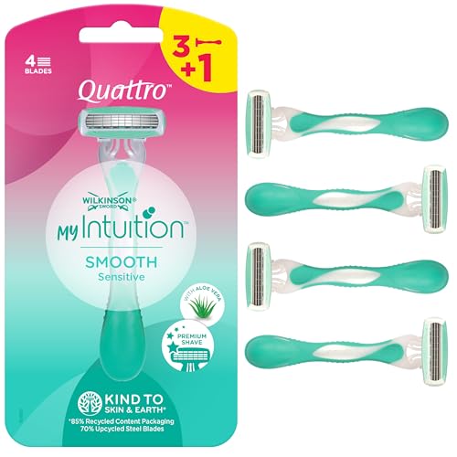 Wilkinson Sword MyIntuition Smooth Sensitive Rasoio Donna 4 Lame, Confezione 4