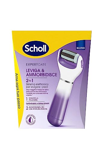 Scholl Velvet 2in1 Leviga e Ammorbidisce, Sistema di Pedicure Elettronico