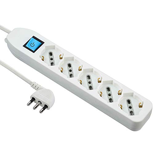 Electraline Multipresa 5 Posti con Interruttore e Sicurezza Bambini