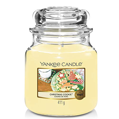Yankee Candle Candela profumata in giara media Biscotto di Natale