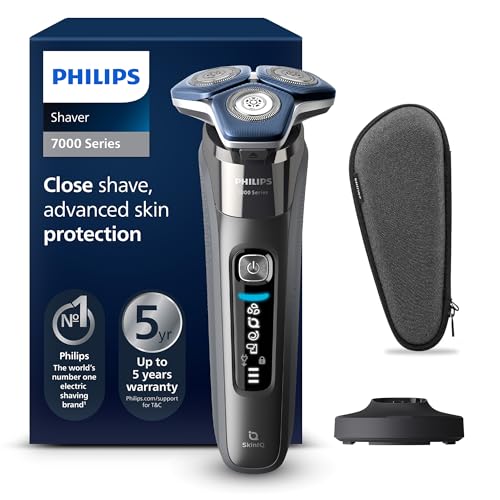 Philips Shaver Series 7000 Rasoio elettrico uomo con SkinIQ e rifinitore