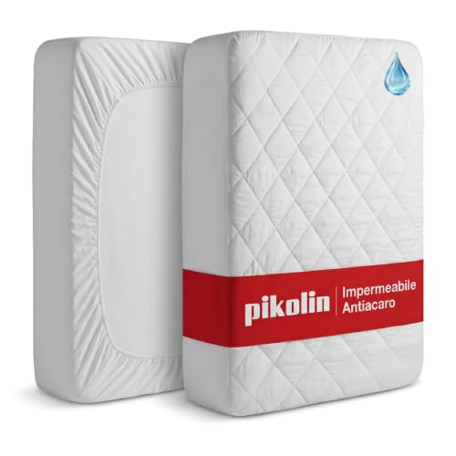 PIKOLIN Coprimaterasso Impermeabile Singolo 90x190/200 cm Altezza 32 cm Silktouch