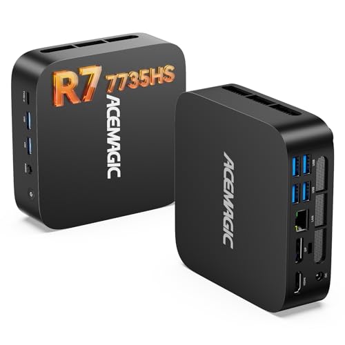 ACEMAGIC M1 AMD Ryzen 7 7735HS Mini PC (8C/16T, jusqu'à 4,75GHz), 24GB LPDDR5