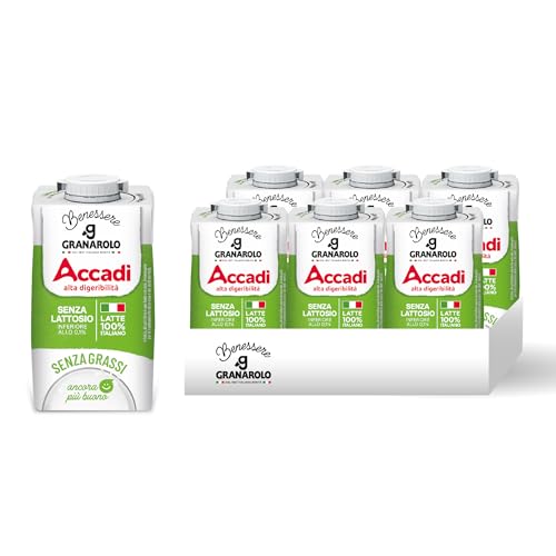 Granarolo Benessere Accadì Latte UHT Senza Lattosio 0,1% Scremato, 6x500ml