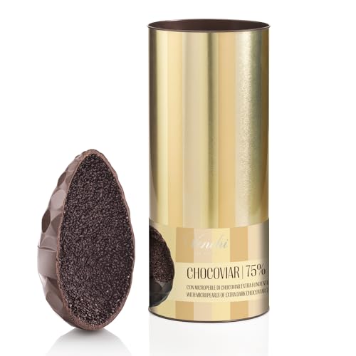 Venchi Uovo di Cioccolato Chocoviar 75% Extra Fondente con Microperle, 350g