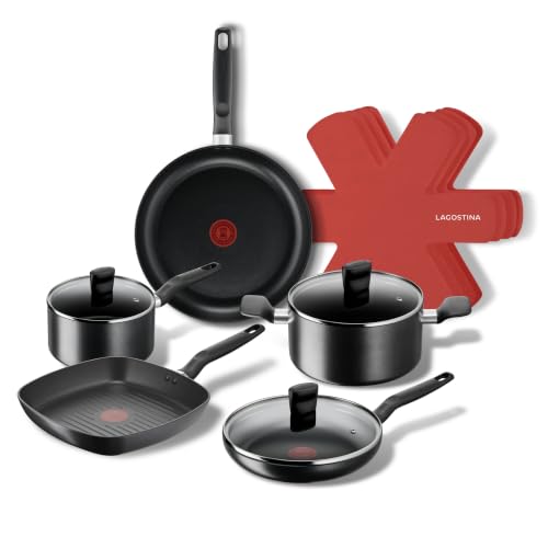 Lagostina Titanium Set di Casseruole e Padelle Antiaderenti 12 Pezzi