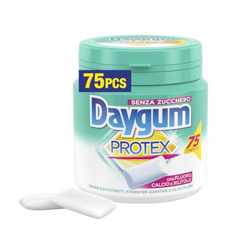 Daygum Protex Chewing Gum Senza Zucchero con Xilitolo, 75 Confetti
