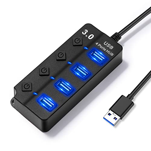 Hoppac USB Hub 4 in1 con interruttore e LED