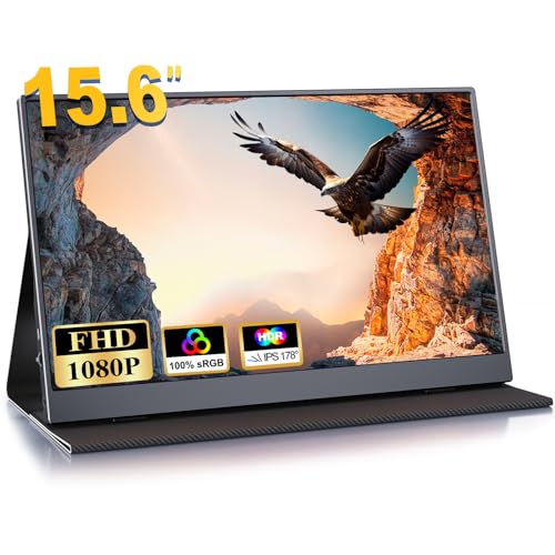 COOLHOOD Monitor Portatile 15,6" IPS FHD 1080P 100% sRGB USB-C/Mini HDMI
