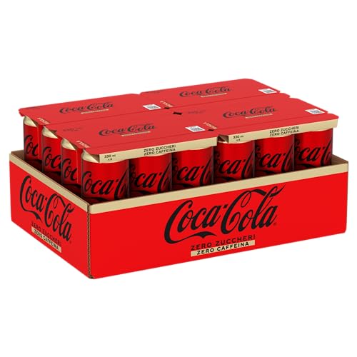 Coca-Cola Zero Zuccheri Zero Caffeina, 24 Lattine da 330 ml