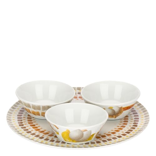 THUN Set 3 ciotole con piatto Tulipani