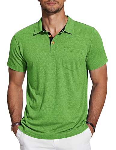 TARAINYA Polo Uomo Cotone Maniche Corte con Tasca Polo Shirt Estivo